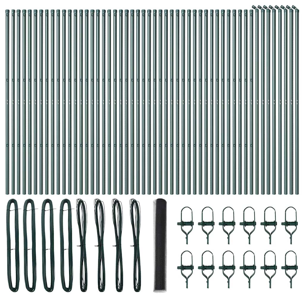Hatszögletű kerítés talajrögzítő 100 x 1 m PVC-bevonatos acél