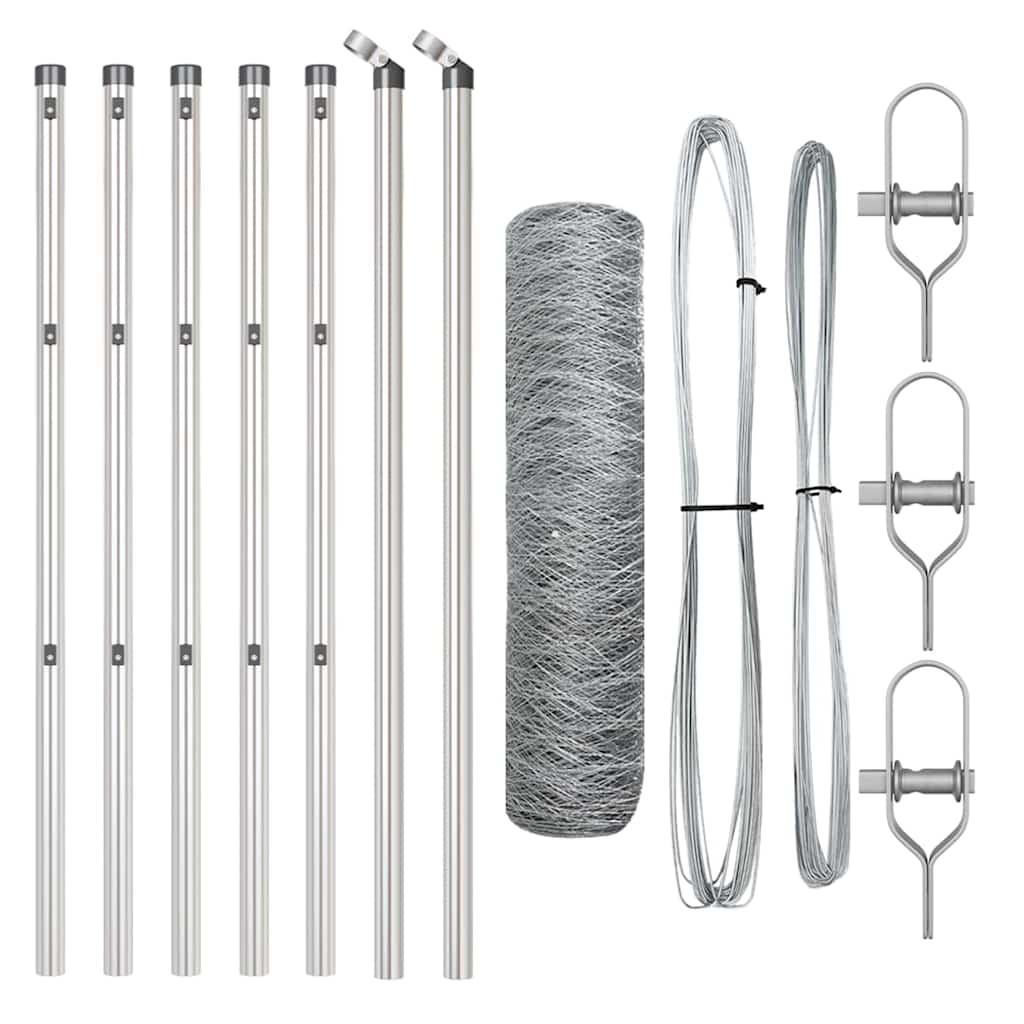 Hatszögletű kerítés talajrögzítő 10 x 0,6 m Horganyzott Acél