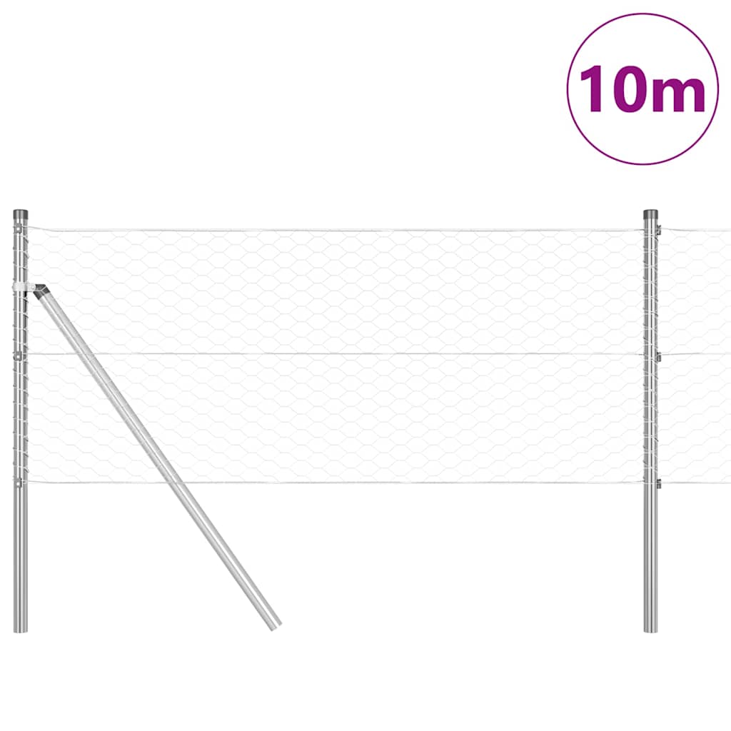 Hatszögletű kerítés talajrögzítő 10 x 0,6 m Horganyzott Acél