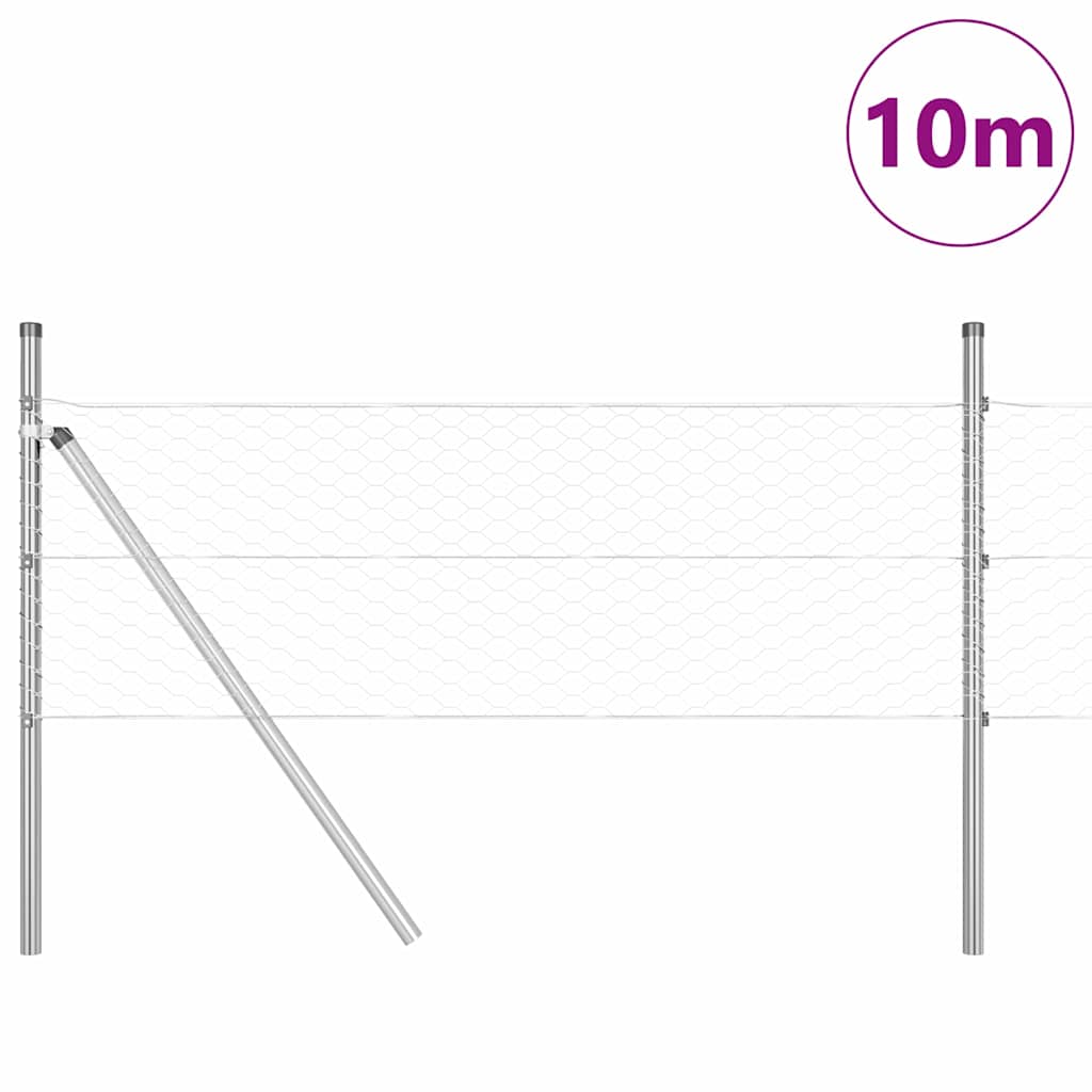 Hatszögletű kerítés talajrögzítő 10 x 0,8 m Horganyzott Acél