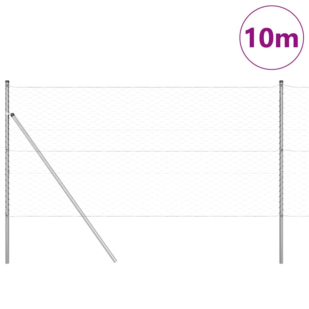 Hatszögletű kerítés talajrögzítő 10 x 1,4 m Horganyzott Acél
