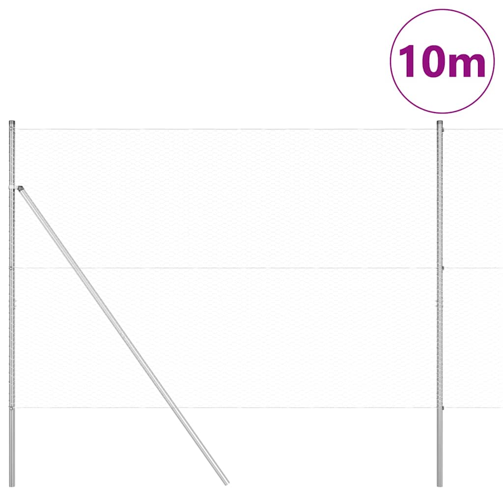 Hatszögletű kerítés talajrögzítő 10 x 1,6 m Horganyzott Acél