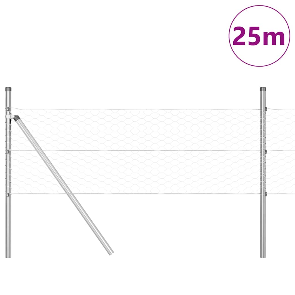 Hatszögletű kerítés talajrögzítő 25 x 0,4 m Horganyzott Acél