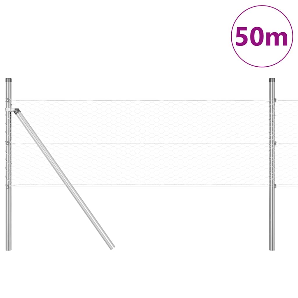 Hatszögletű kerítés talajrögzítő 50 x 0,5 m Horganyzott Acél