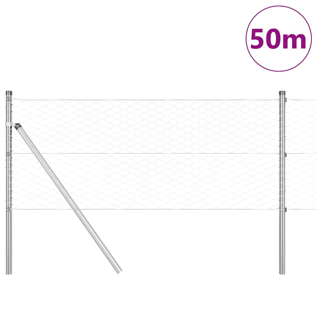 Hatszögletű kerítés talajrögzítő 50 x 0,6 m Horganyzott Acél