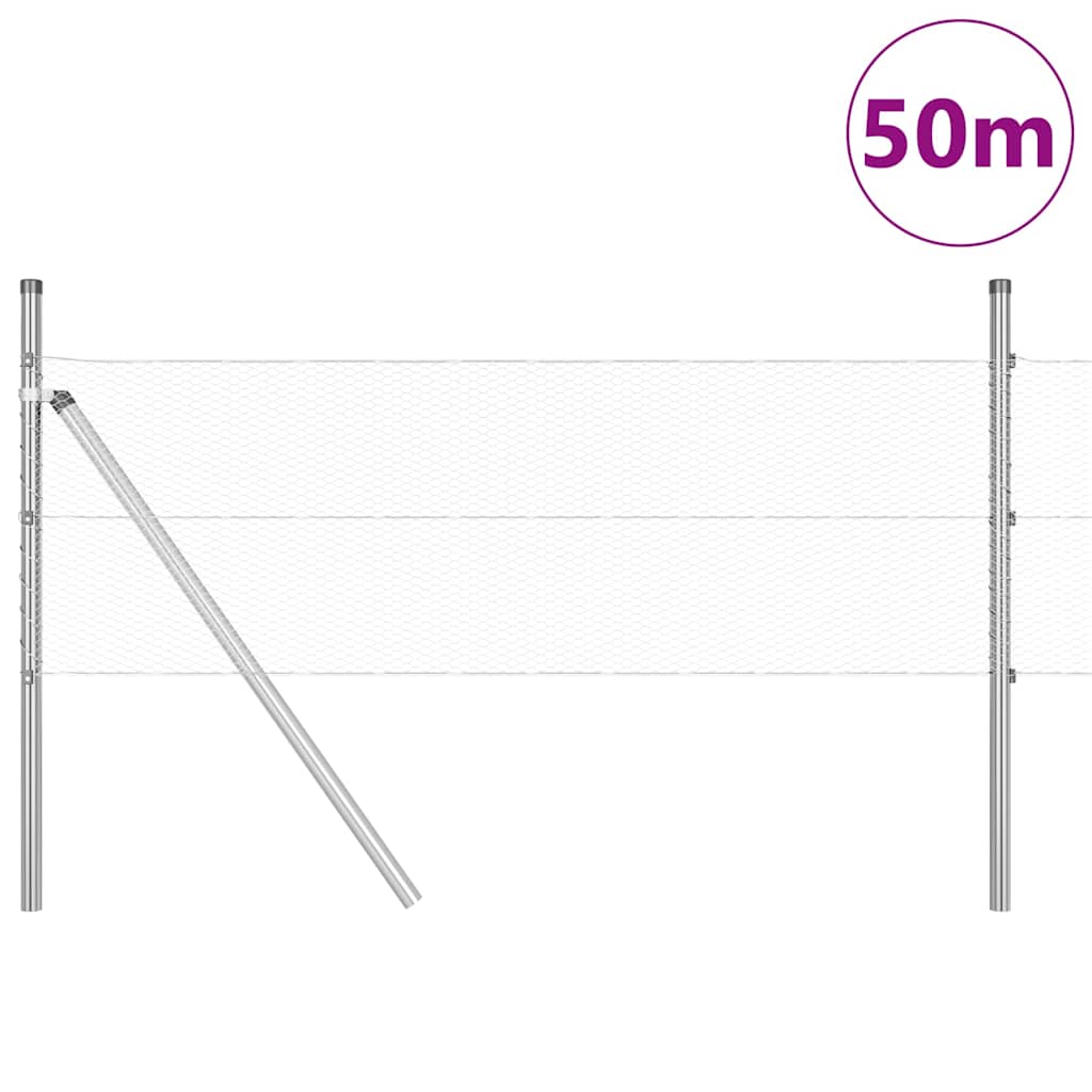 Hatszögletű kerítés talajrögzítő 50 x 0,8 m Horganyzott Acél