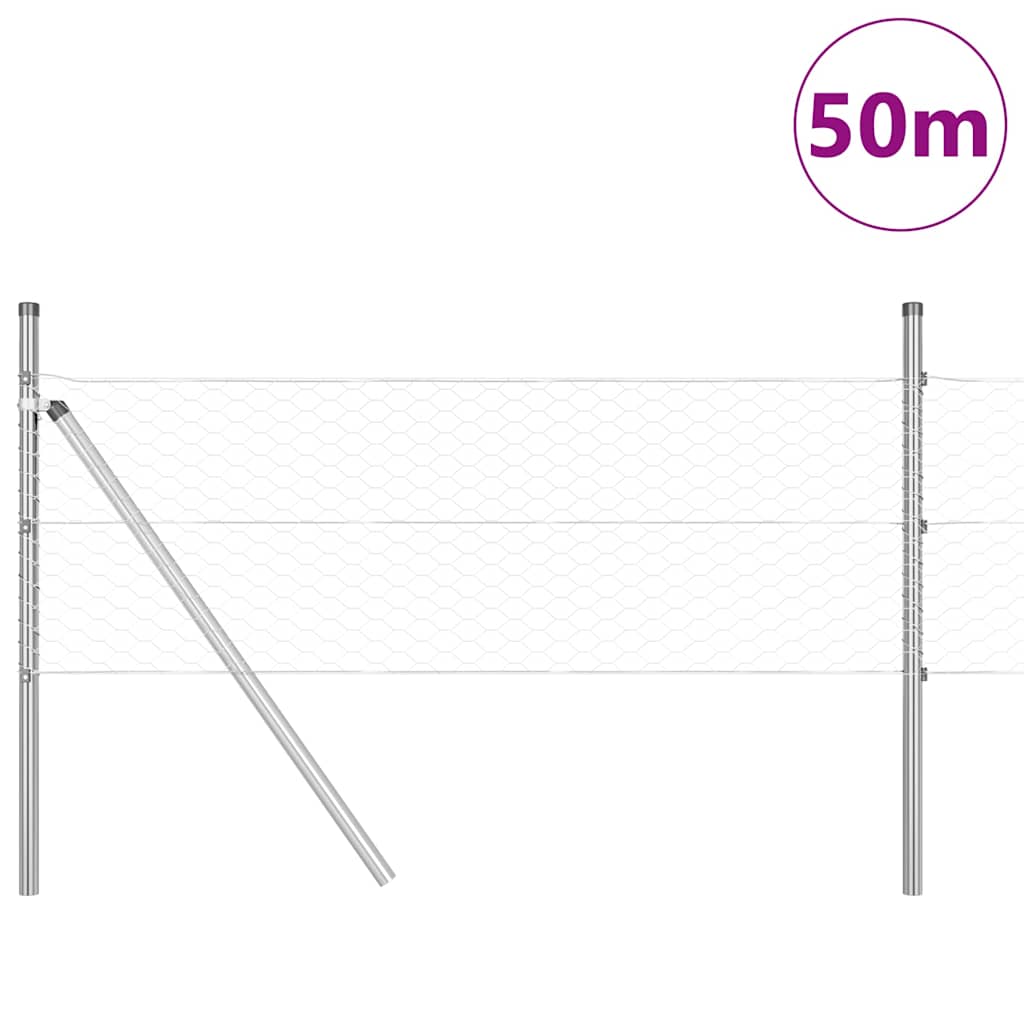 Hatszögletű kerítés talajrögzítő 50 x 0,8 m Horganyzott Acél