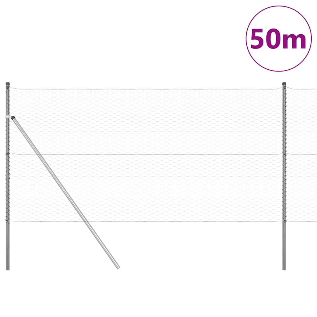 Hatszögletű kerítés talajrögzítő 50 x 1,2 m Horganyzott Acél
