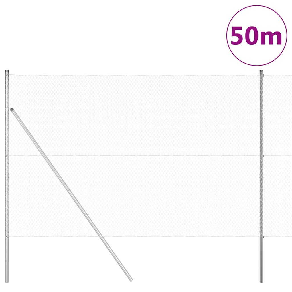 Hatszögletű kerítés talajrögzítő 50 x 1,5 m Horganyzott Acél