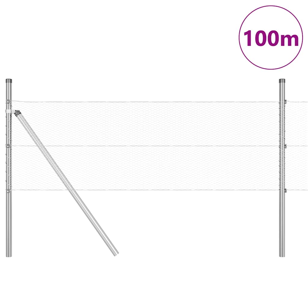 Hatszögletű kerítés talajrögzítő 100 x 0,4 m Horganyzott Acél