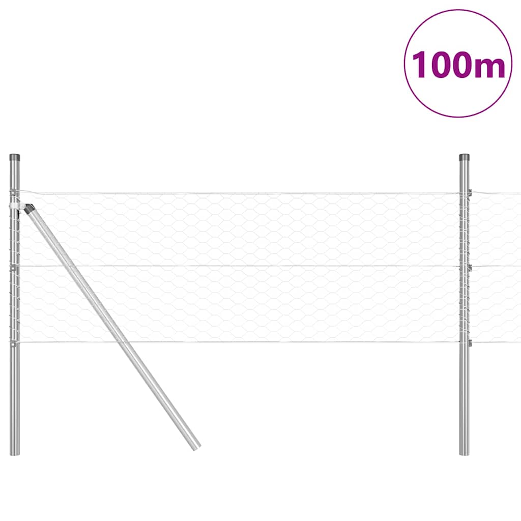 Hatszögletű kerítés talajrögzítő 100 x 0,5 m Horganyzott Acél