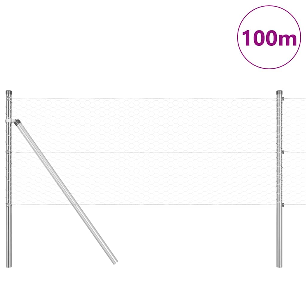 Hatszögletű kerítés talajrögzítő 100 x 0,6 m Horganyzott Acél