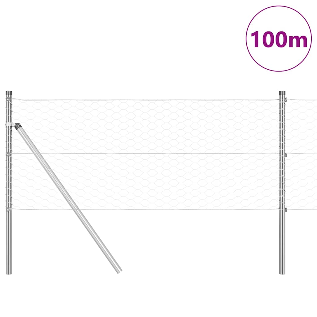 Hatszögletű kerítés talajrögzítő 100 x 0,6 m Horganyzott Acél