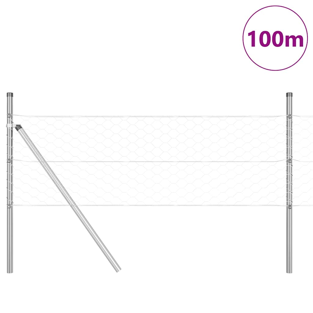 Hatszögletű kerítés talajrögzítő 100 x 0,8 m Horganyzott Acél
