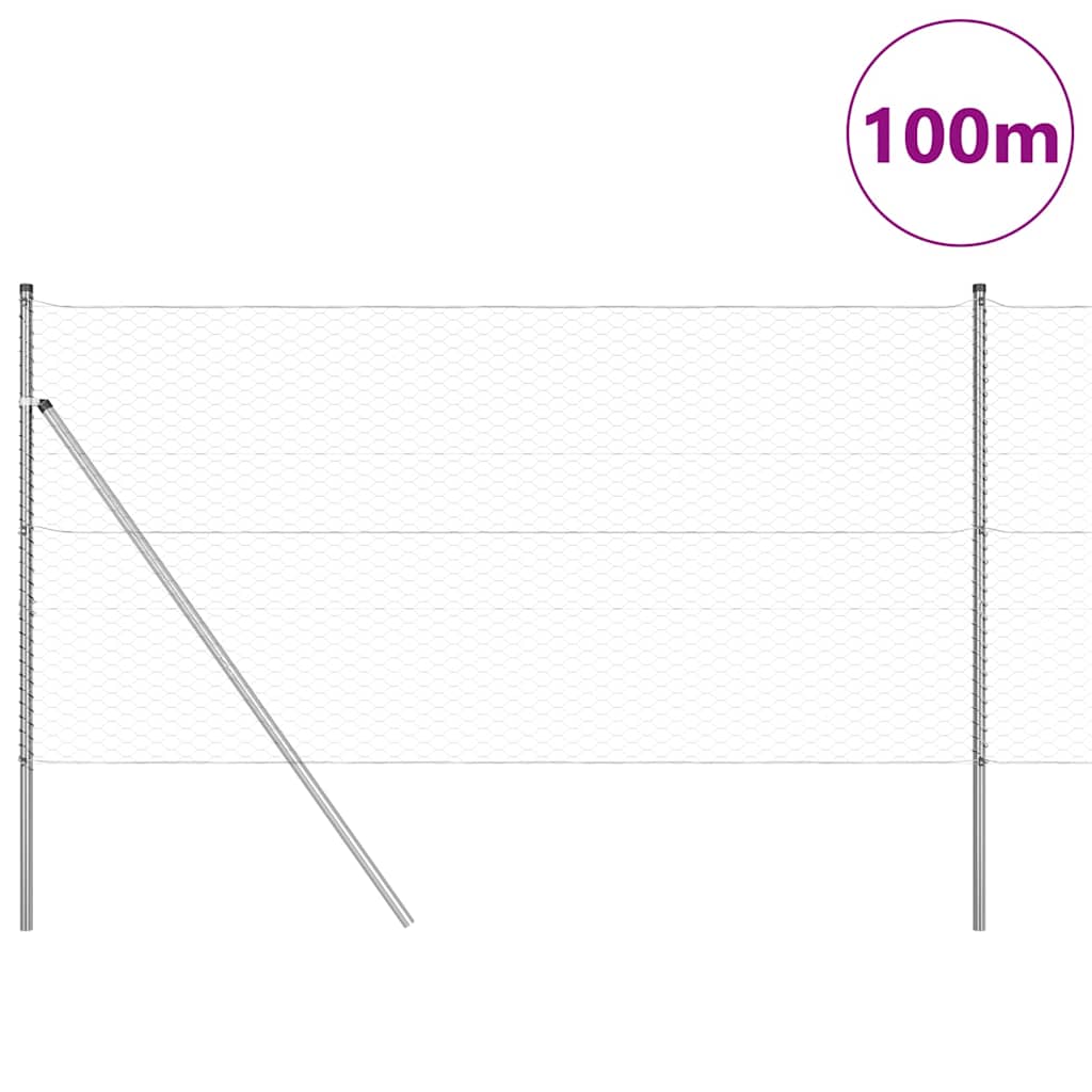 Hatszögletű kerítés talajrögzítő 100 x 1,4 m Horganyzott Acél