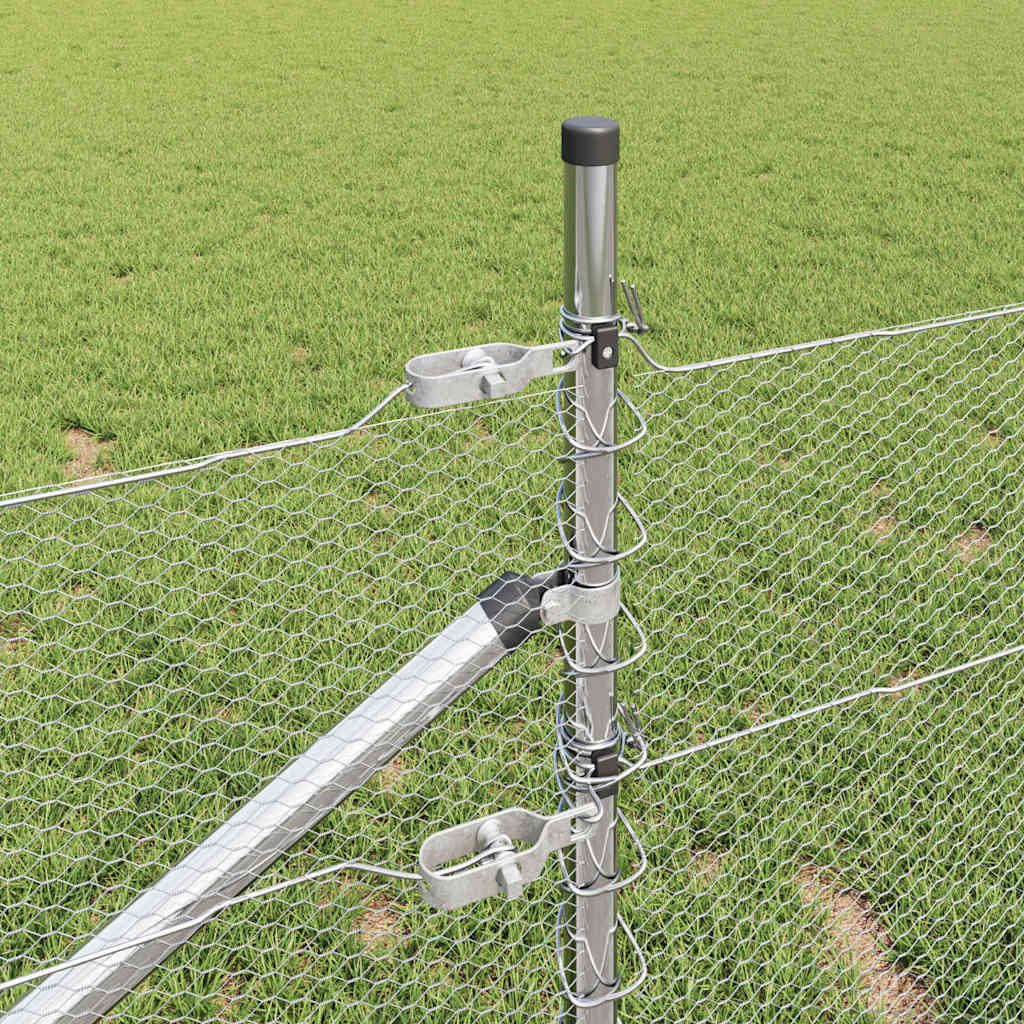 Hatszögletű kerítés oszlopokkal 10 x 0,5 m Horganyzott Acél
