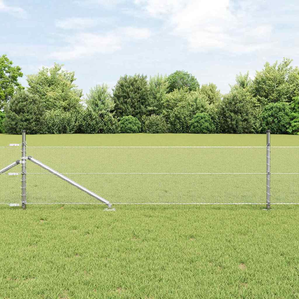 Hatszögletű kerítés oszlopokkal 10 x 0,5 m Horganyzott Acél