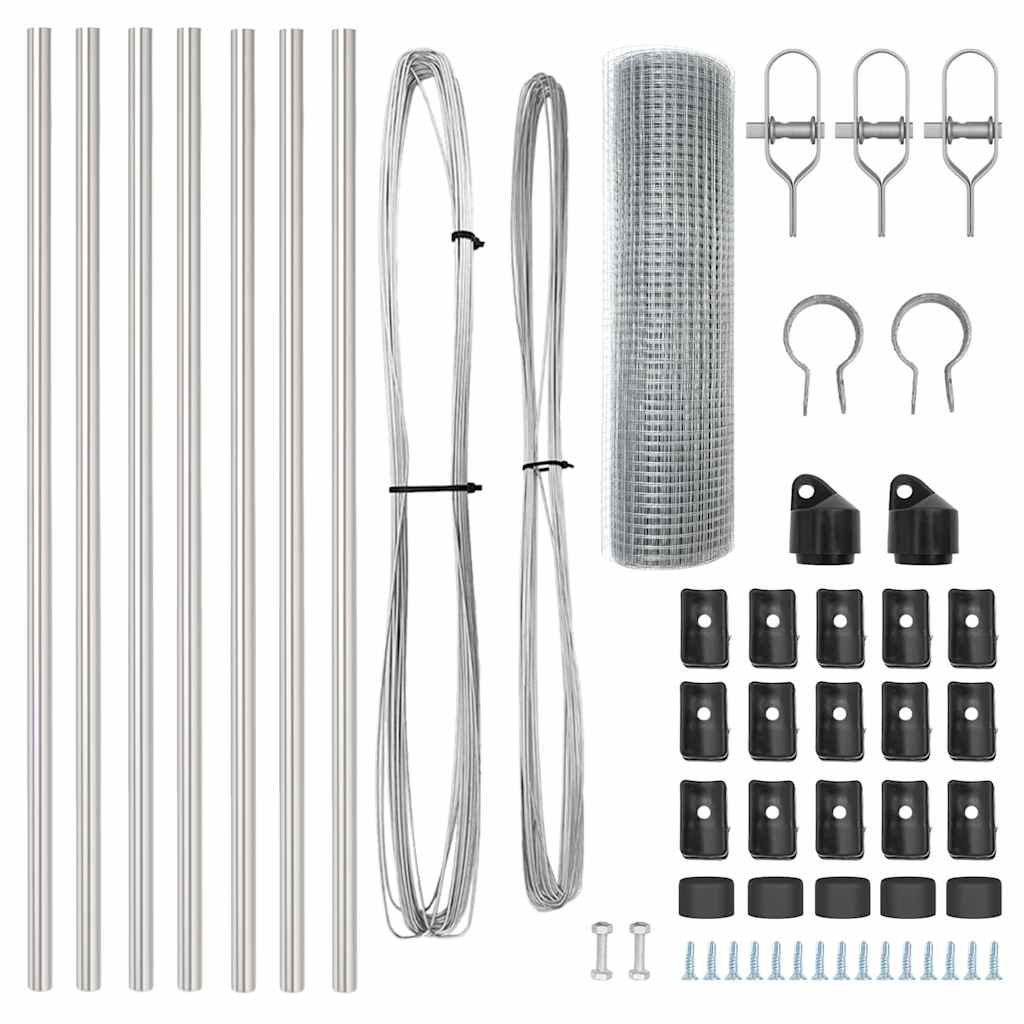 Hegesztett dróthálós kerítés talaj rögzítés 10 x 0,4 m Ezüst
