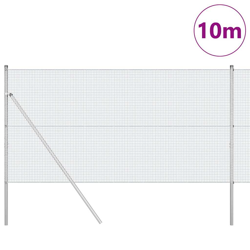 Hegesztett dróthálós kerítés talaj rögzítés 10 x 1,4 m Ezüst