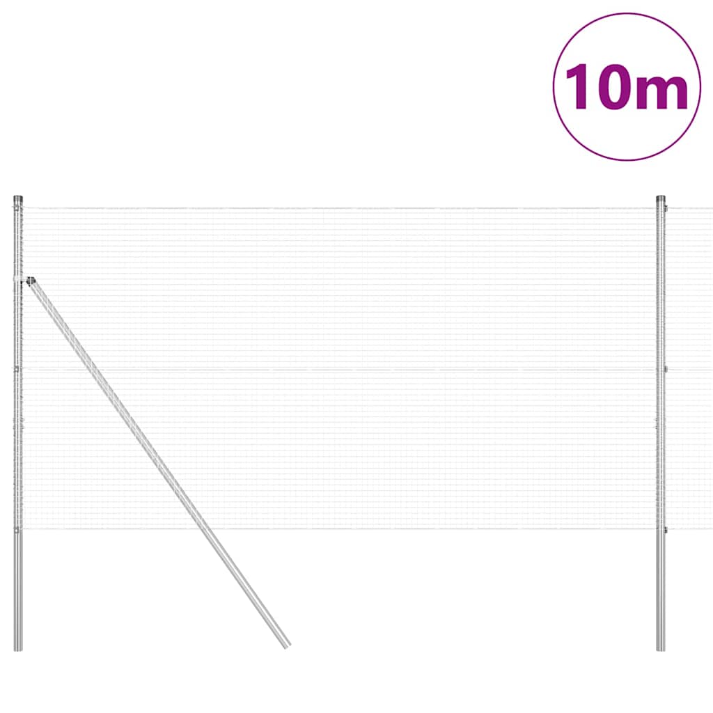 Hegesztett dróthálós kerítés talaj rögzítés 10 x 1,4 m Ezüst