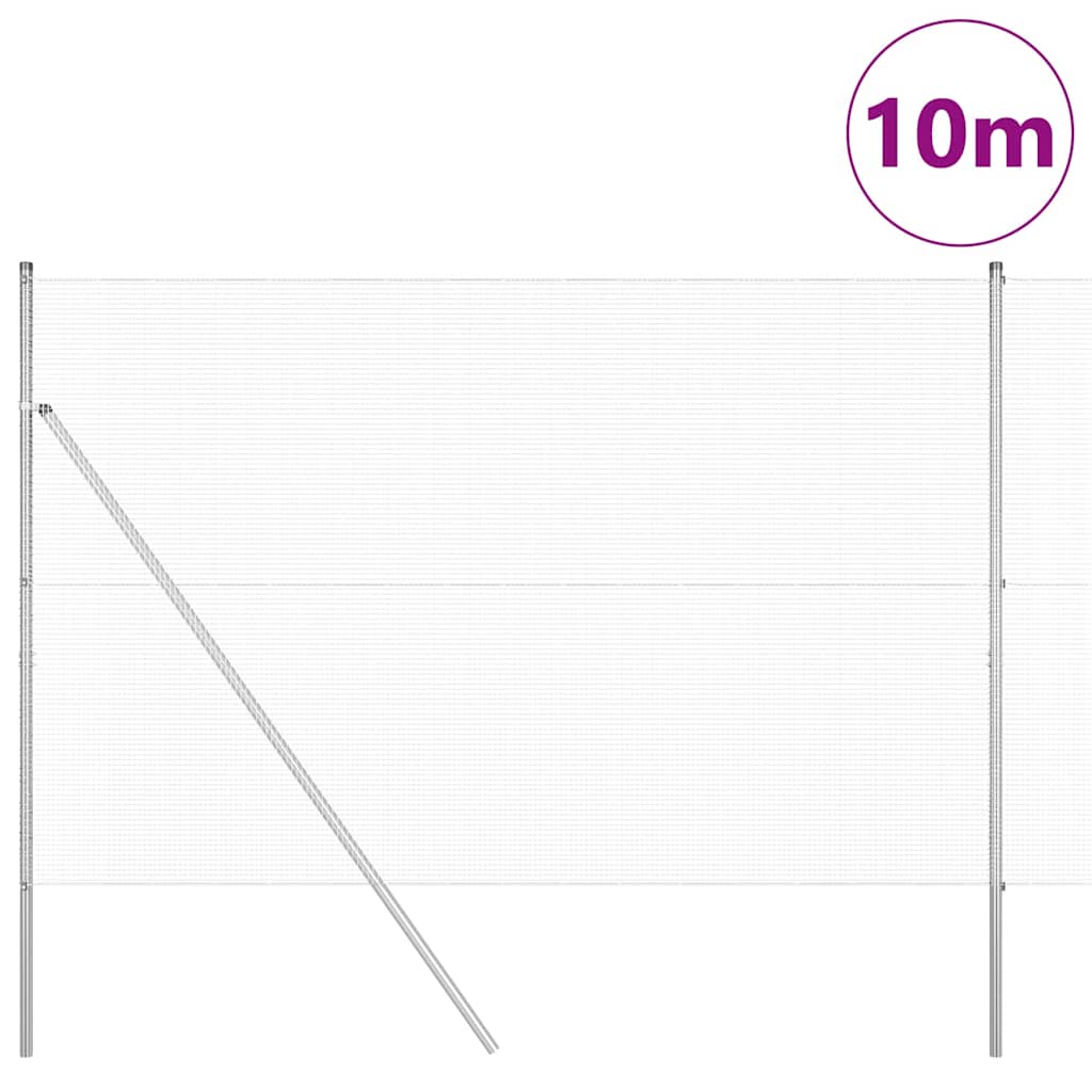 Hegesztett dróthálós kerítés talaj rögzítés 10 x 1,5 m Ezüst