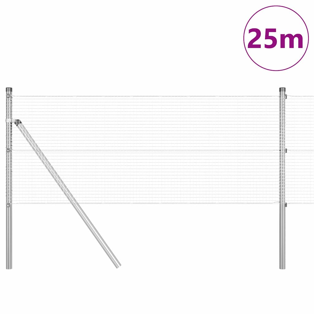 Hegesztett dróthálós kerítés talaj rögzítés 25 x 0,4 m Ezüst
