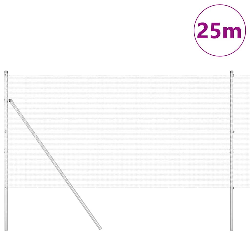 Hegesztett dróthálós kerítés talaj rögzítés 25 x 1 m Ezüst Háló