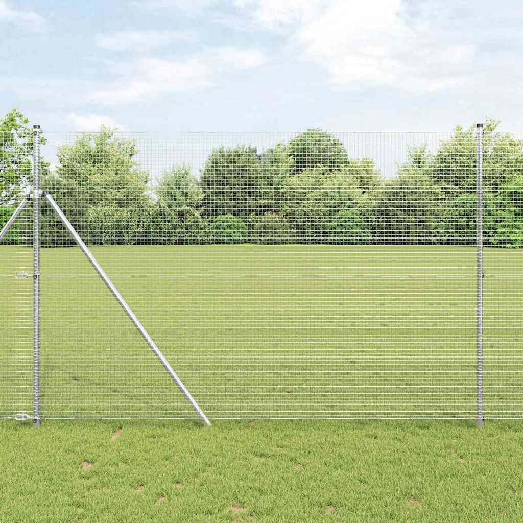 Hegesztett dróthálós kerítés talaj rögzítés 25 x 1,5 m Ezüst