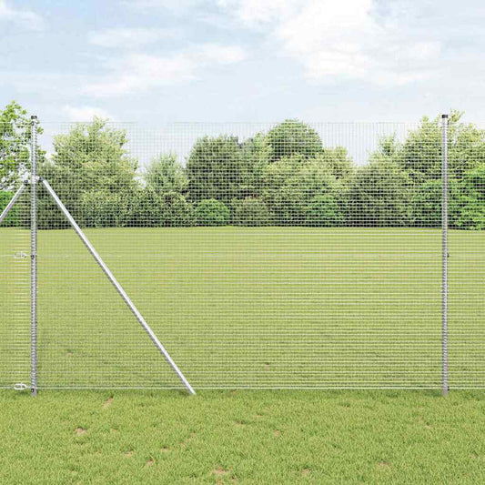Hegesztett dróthálós kerítés talaj rögzítés 25 x 1,5 m Ezüst
