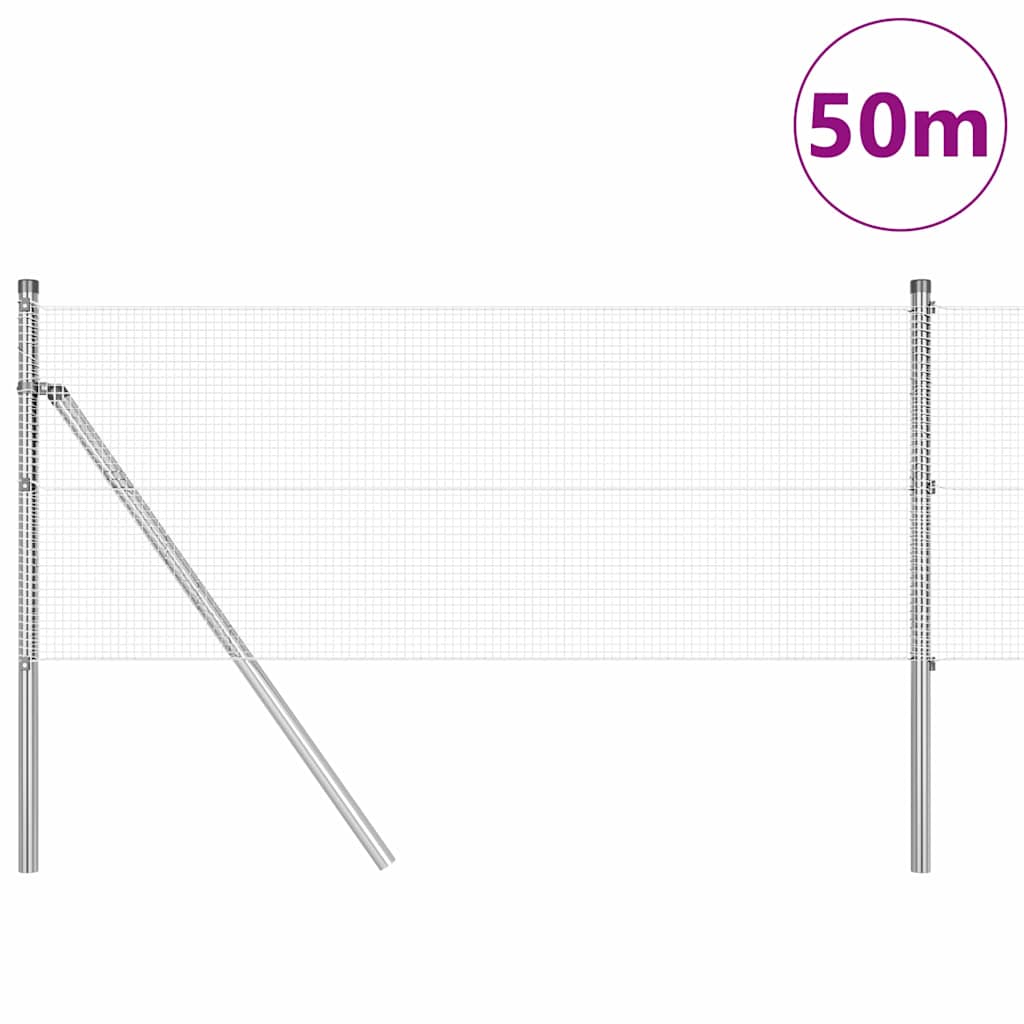 Hegesztett dróthálós kerítés talaj rögzítés 50 x 0,6 m Ezüst