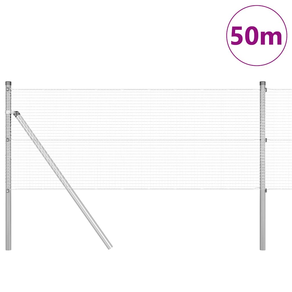 Hegesztett dróthálós kerítés talaj rögzítés 50 x 0,6 m Ezüst