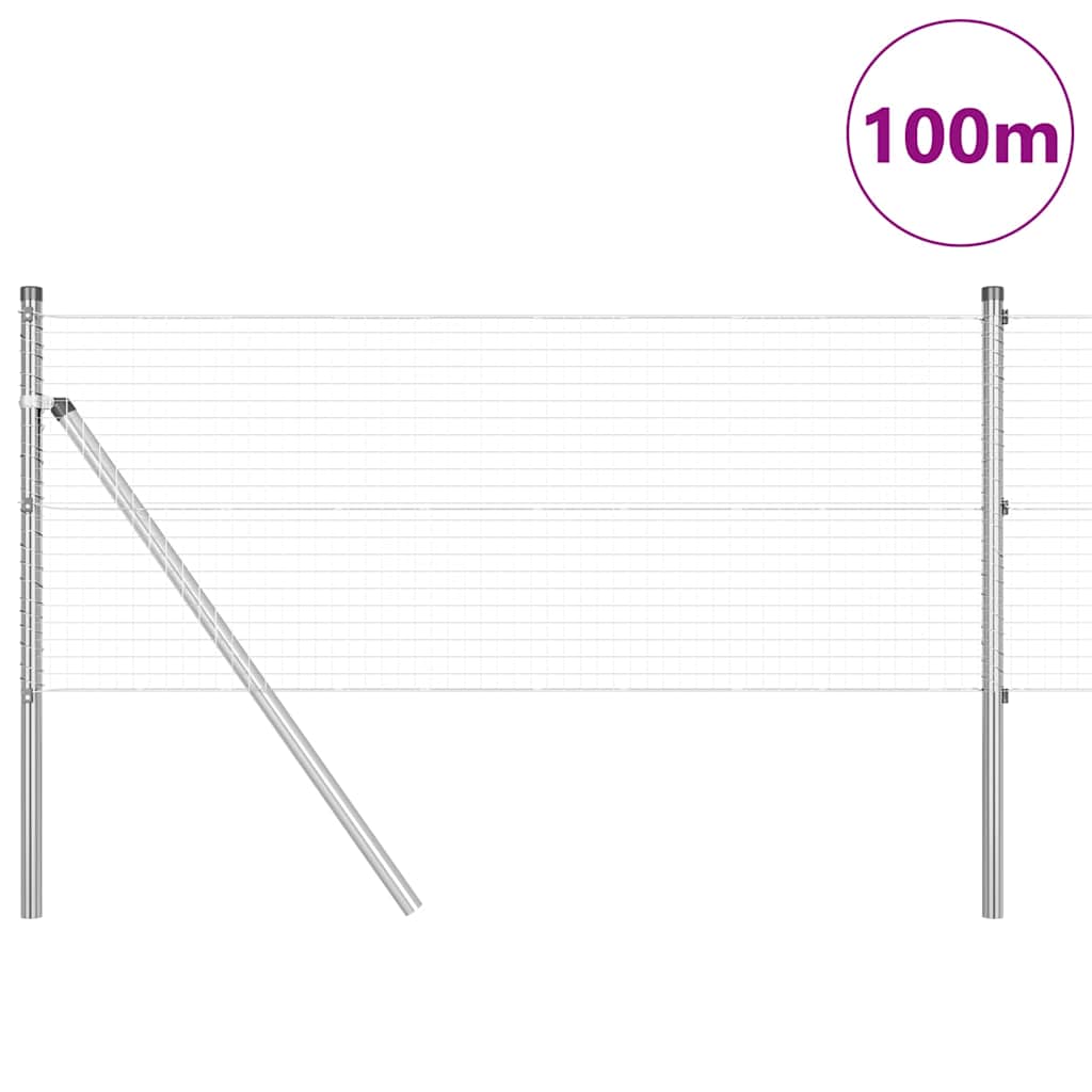 Hegesztett dróthálós kerítés talaj rögzítés 100 x 0,6 m Ezüst