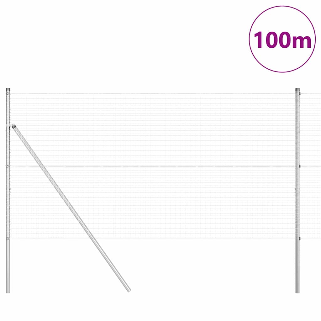 Hegesztett dróthálós kerítés talaj rögzítés 100 x 1 m Ezüst