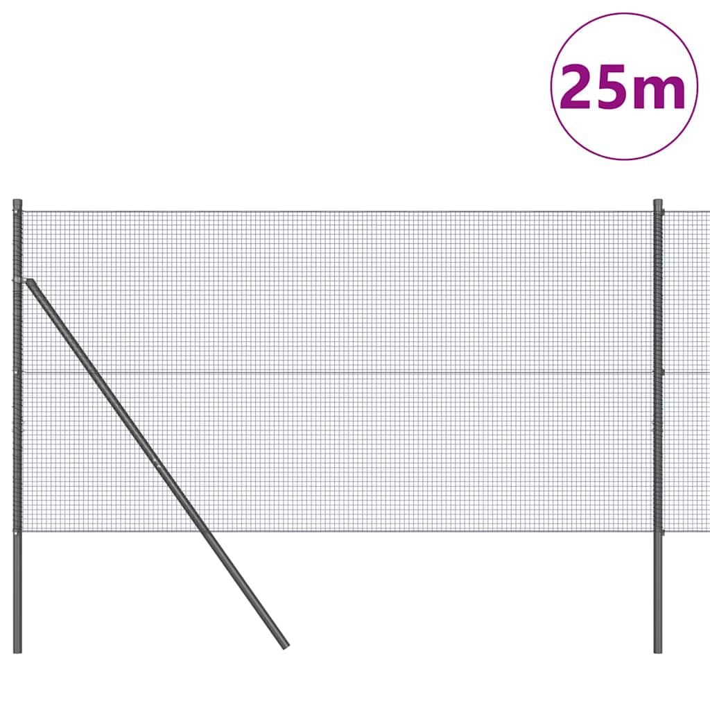 Hegesztett dróthálós kerítés talaj rögzítés 25 x 1,4 m Szürke