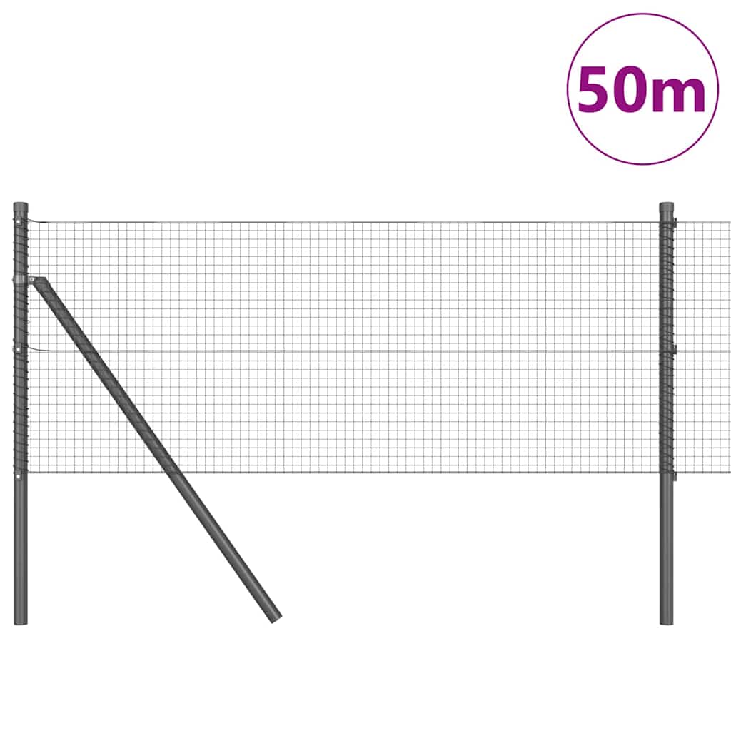 Hegesztett dróthálós kerítés talaj rögzítés 50 x 0,5 m Szürke