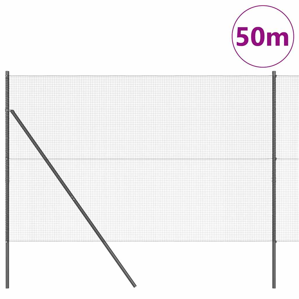 Hegesztett dróthálós kerítés talaj rögzítés 50 x 1,4 m Szürke