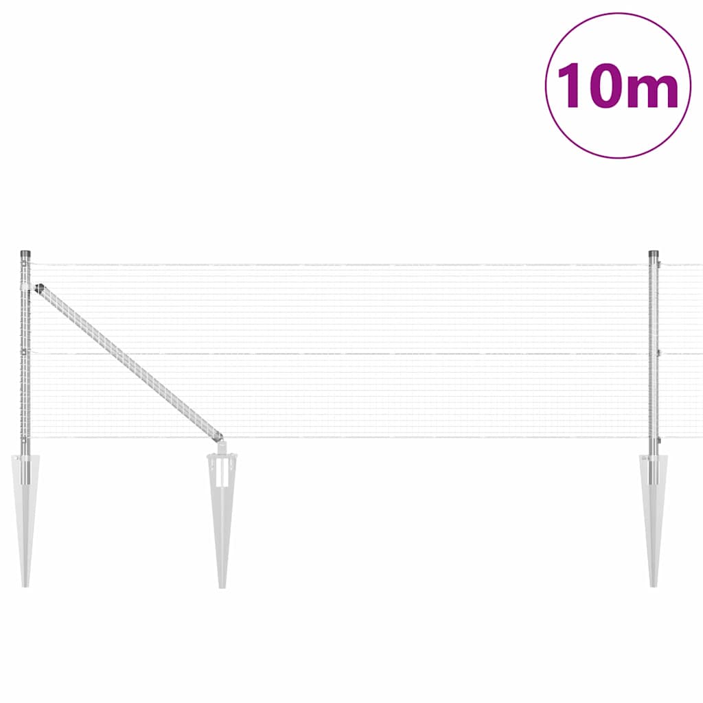 Hevederes drótkerítés tüskékkel 10 x 0,5 m Horganyzott Acél