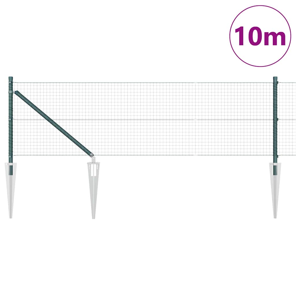 Hevederes drótkerítés tüskékkel 10 x 0,5 m PVC-bevonatos Acél