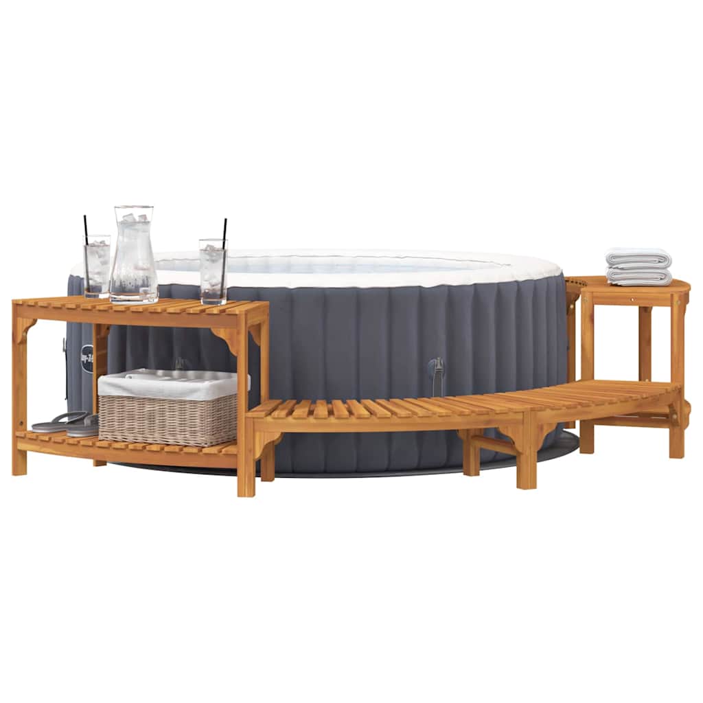Jakuzzi Környezet Félkör Barna 252 x 112 x 55,5 cm Tömör Akácfa