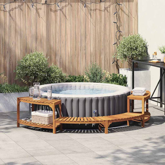 Jakuzzi Környezet Félkör Barna 272 x 120 x 55,5 cm Tömör Akácfa