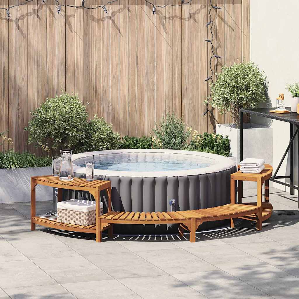 Jakuzzi Környezet Félkör Barna 272 x 120 x 55,5 cm Tömör Akácfa