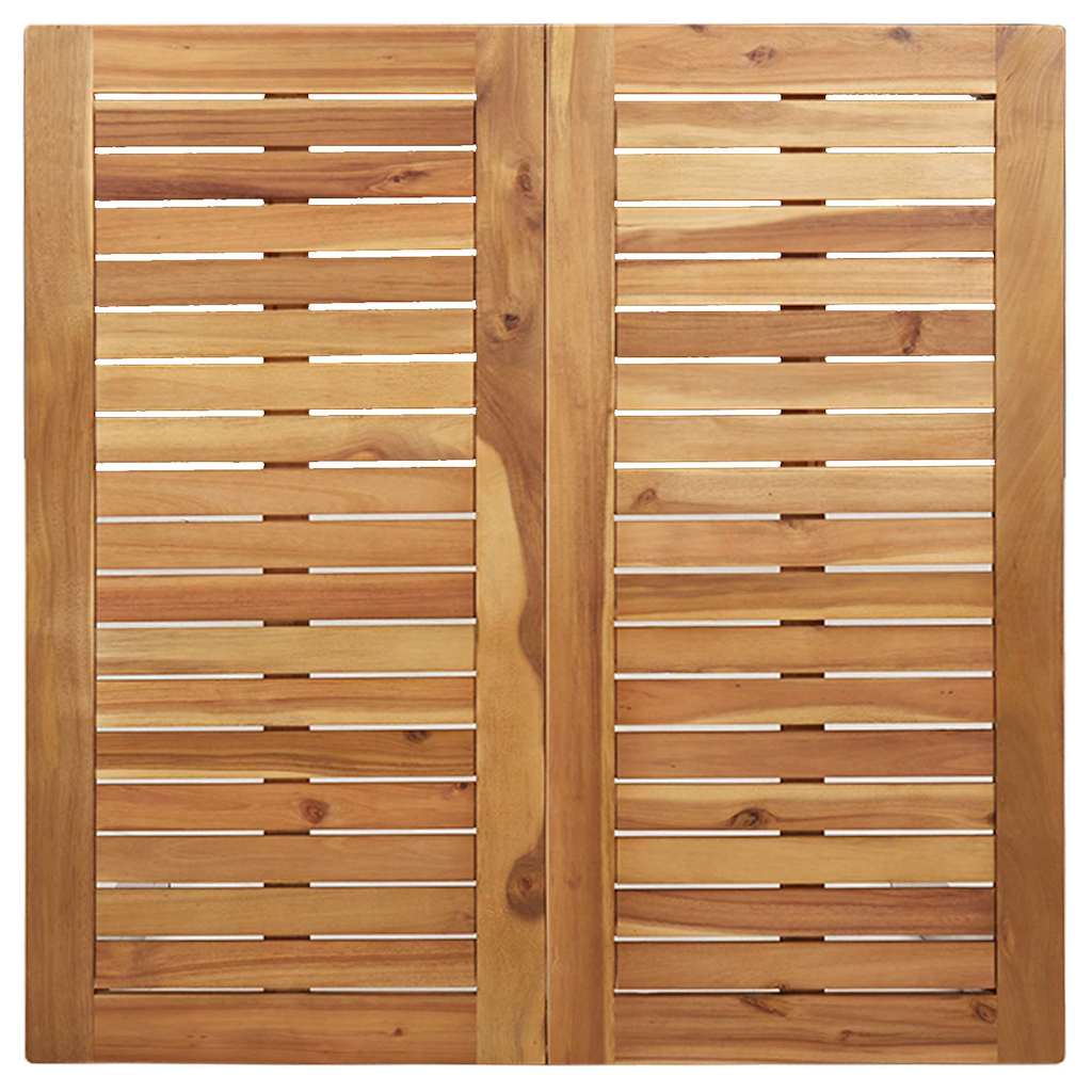 Étkezőasztal 90x90x75 cm Szilárd akácfa és rozsdamentes acél