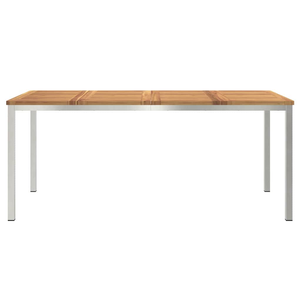 Étkezőasztal 180x90x75 cm Szilárd akácfa és rozsdamentes acél