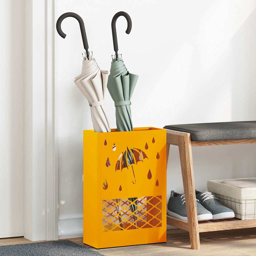 Esőernyő állvány Mustársárga 28 x 12 x 41 cm Acél