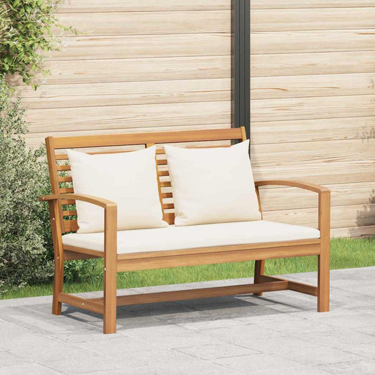 pad párnával Barna és Krém 110 x 66 x 76 cm Tömör Teakfa