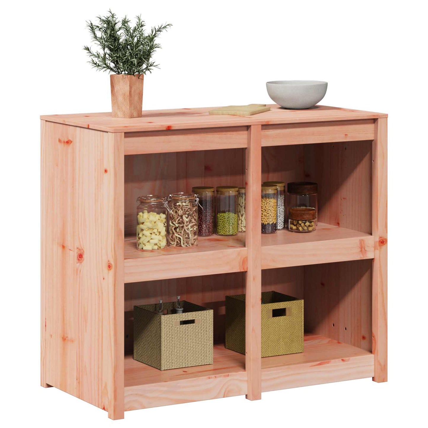 Konyhaszekrény polcokkal MEPPEL Barna Tölgy 106 x 55 x 92 cm