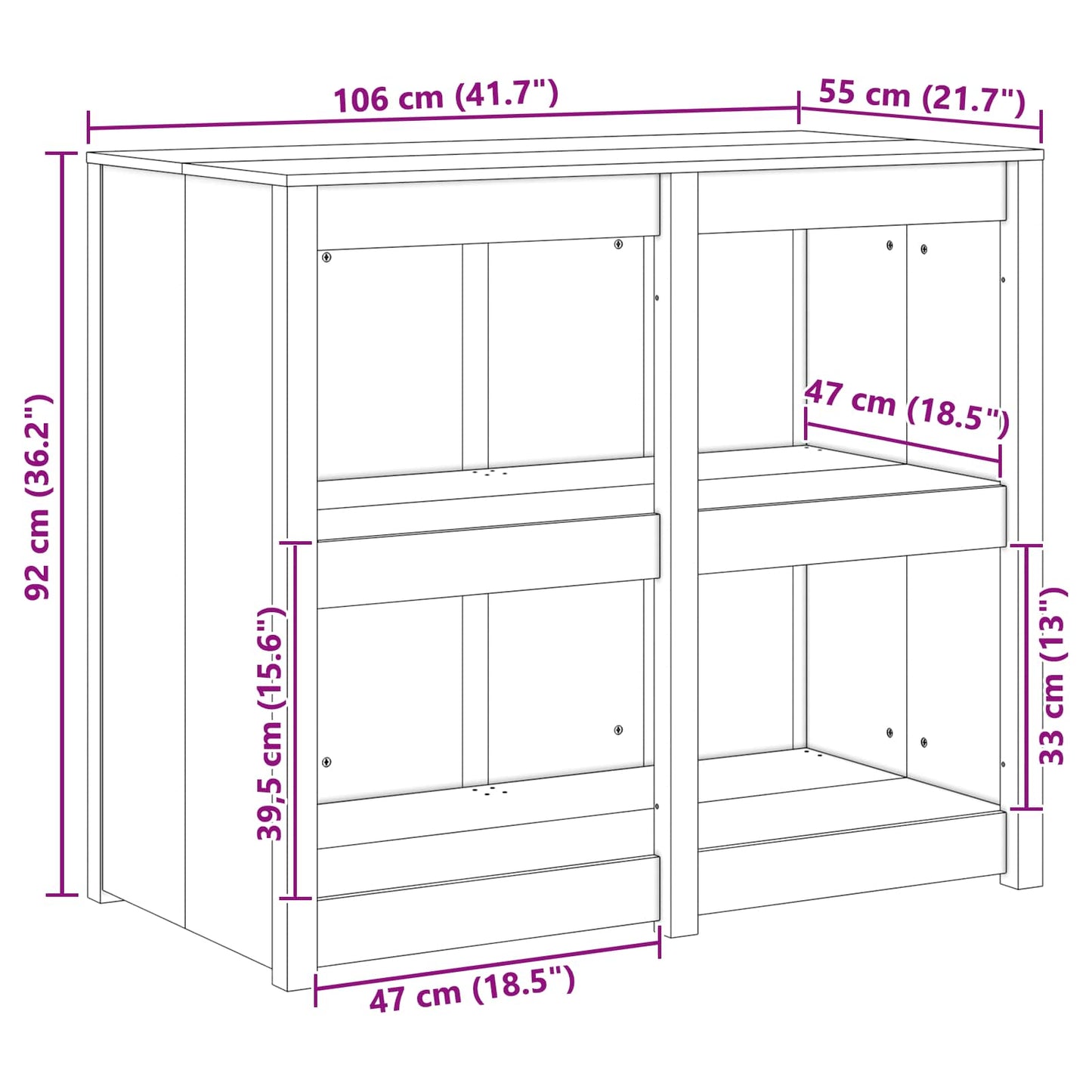 Konyhaszekrény polcokkal MEPPEL Barna Tölgy 106 x 55 x 92 cm
