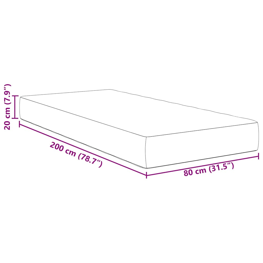 Ágy Matrac matracmal Zsálya 80 x 200 cm szövet