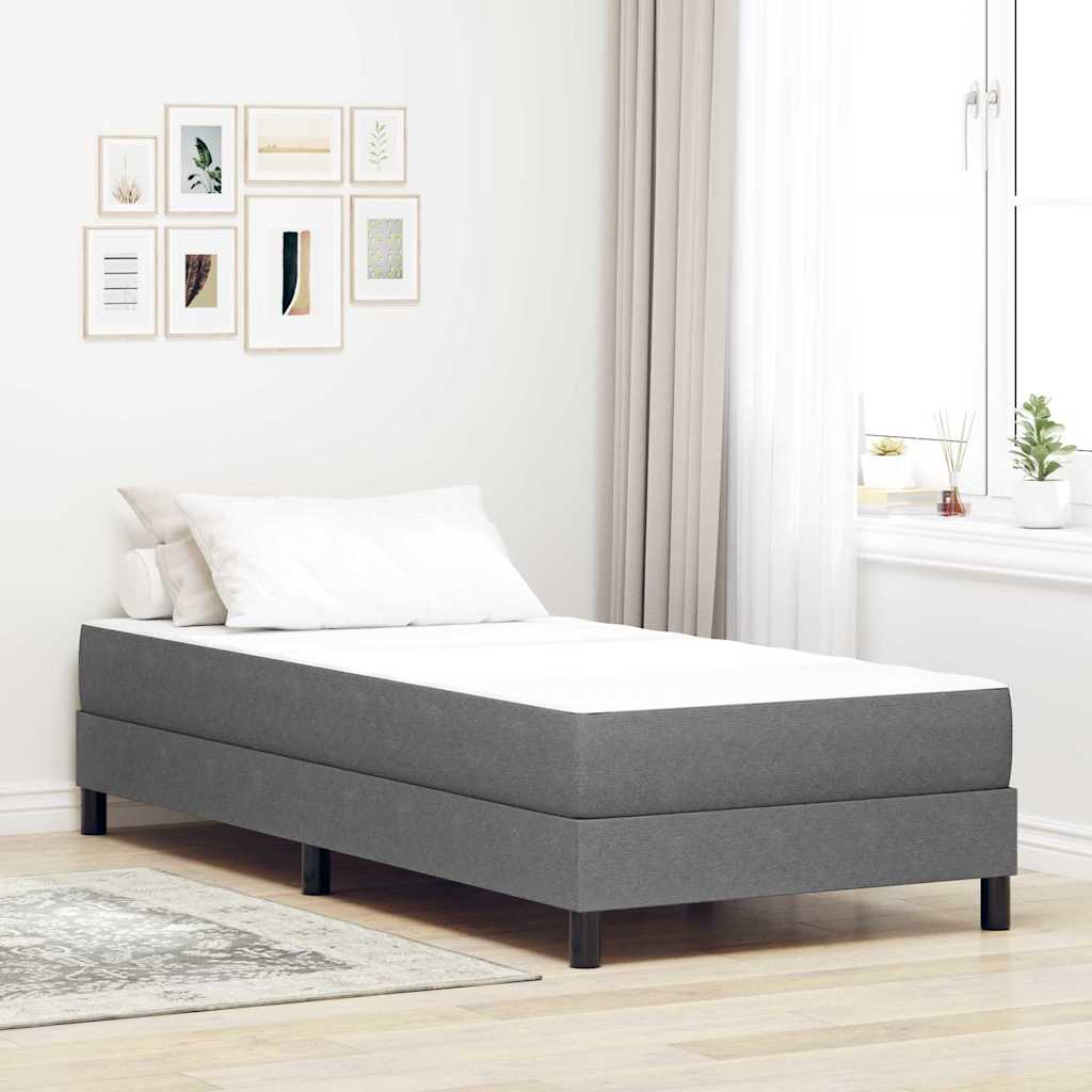 Ágy Matrac matracmal Világosszürke 90 x 200 cm szövet