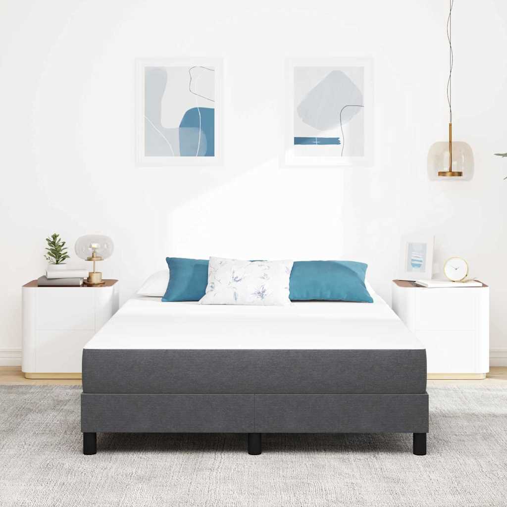 Ágy Matrac matracmal Szürke 140 x 190 cm szövet